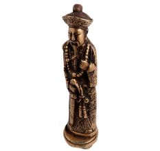 Brass Chinese King Standing With Sword Statue