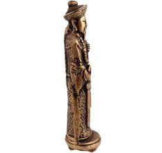 Brass Chinese King Standing With Sword Statue