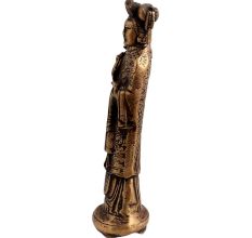 Brass Chinese Queen Statue wearing Expensive clothes