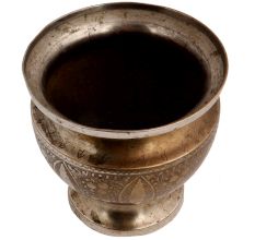 Brass planter Pot Round Base With Islamic Enamel