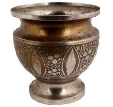 Brass planter Pot Round Base With Islamic Enamel