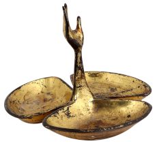 Brass Hand Triple Serving Bowl Set