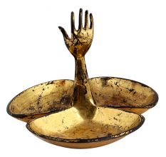 Brass Hand Triple Serving Bowl Set