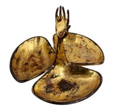 Brass Hand Triple Serving Bowl Set