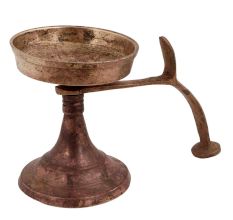 Brass Worship Diya with Cobra Head Stand