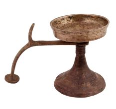 Brass Worship Diya with Cobra Head Stand