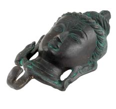 Black Brass Lord Shiva Head Single Wall Hook
