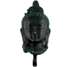 Black Brass Lord Shiva Head Single Wall Hook