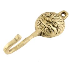 Brass Devil Head Engraved Single Wall Hook