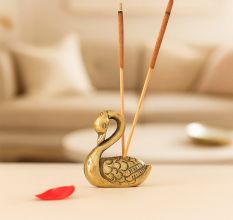 Tribal Brass Swan Incense Holder
