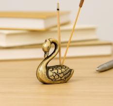 Tribal Brass Swan Incense Holder
