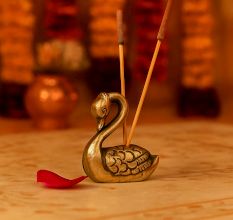 Tribal Brass Swan Incense Holder