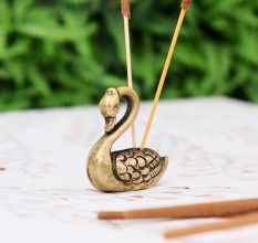 Tribal Brass Swan Incense Holder