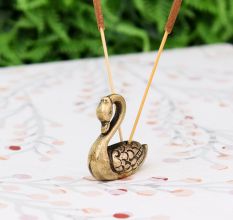 Tribal Brass Swan Incense Holder