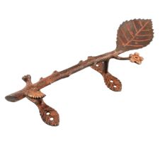Brass Leaf Figurine Door Handle Cooper Finish
