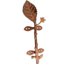 Brass Leaf Figurine Door Handle Cooper Finish