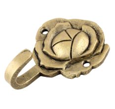Single Mini Hook Brass Rose Shaped Wall Hook 