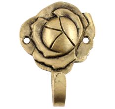 Single Mini Hook Brass Rose Shaped Wall Hook 