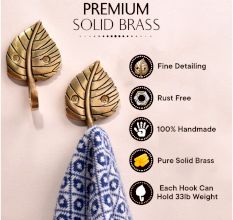 Brass Single Leaf Wall Hook For Home decoration