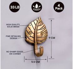 Brass Single Leaf Wall Hook For Home decoration