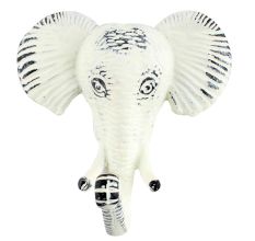 Antique Cream Elephant Iron Hook
