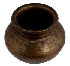 Brass Holy Water Pot With Carved Floral Design