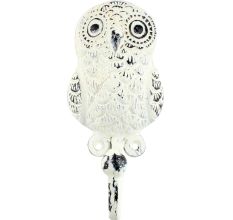 Antique Cream Owl Iron Hook