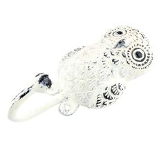 Antique Cream Owl Iron Hook