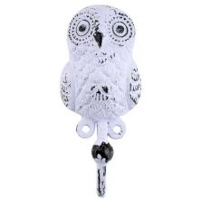Antique White Owl Iron Hook