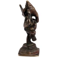 Brass Dancing Ganesha With Mooshak
