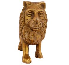 Brass Metal Figurine Standing Lion For Decoration