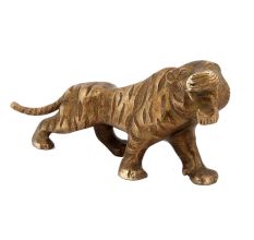Brass Angry Tiger Statue For Home Decoration