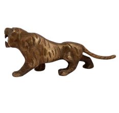 Brass Angry Tiger Statue For Home Decoration