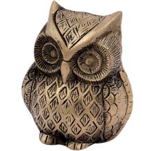 Brass Small Sitting Owl Statue Paperweight