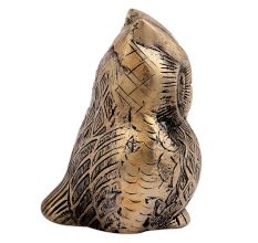 Brass Small Sitting Owl Statue Paperweight