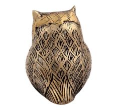 Brass Small Sitting Owl Statue Paperweight