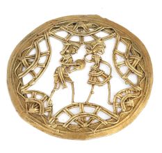 Cast Brass Tribal Couple Wall Hanging