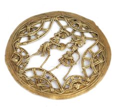 Cast Brass Tribal Couple Wall Hanging