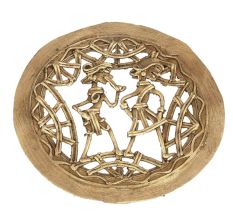Brass Tribal Dancing Couple Man Playing Trumpet Woman Dancing