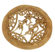 Brass Tribal Dancing Couple Man Playing Trumpet Woman Dancing