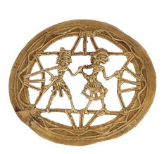 Brass Dhokra Wall  Art Tribal Couple For Wall Decoration