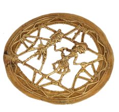 Brass Dhokra Wall  Art Tribal Couple For Wall Decoration