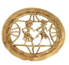 Brass Wall Art Depicting Village Couple