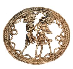 Brass Dhokra Wall Art With Lattice Ornamentation Handmade Design