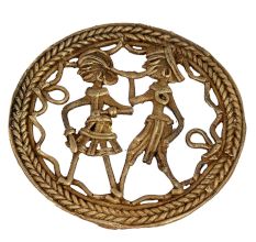 Brass Dhokra Wall Art Hanging Tribal Man And Woman