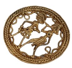 Brass Dhokra Wall Art Hanging Tribal Man And Woman