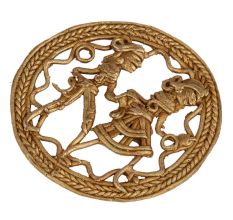 Brass Dhokra Wall Art Hanging Farmer Couple Daily Activity