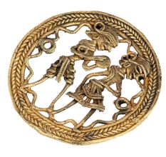 Brass Dancing Couple Dhokra Art With Rope design Border