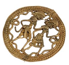 Handmade Brass Dhokra Art Rural Couple Wall Decoration
