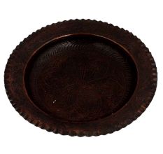 Big Flower Engraved Copper Plate Wall Hanging